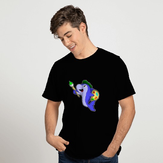 Dolphin Painter Paint brush T-Shirts
