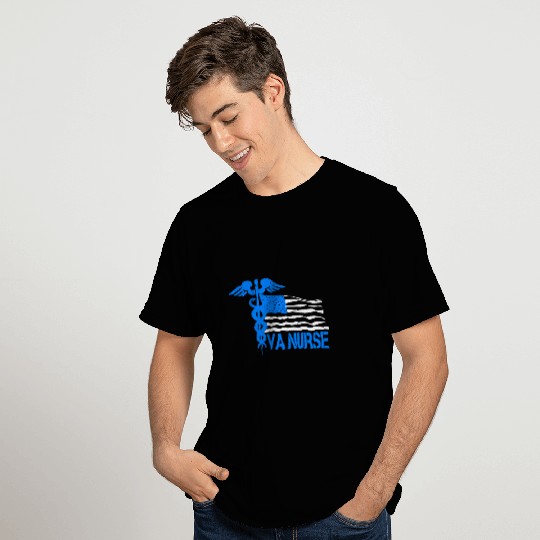 Team VA nurses patriotic veterans nurses American Flag T-Shirts