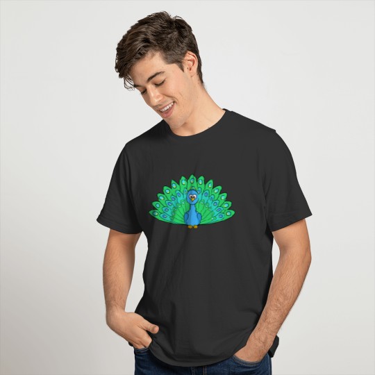 Cartoon Peacock T-shirt