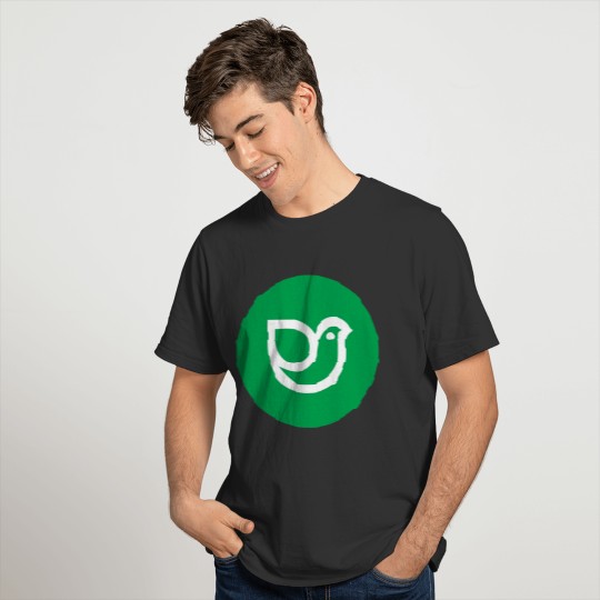 Green design bird icon T-shirt