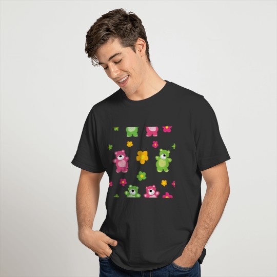 Cartoon bear pattern T-shirt