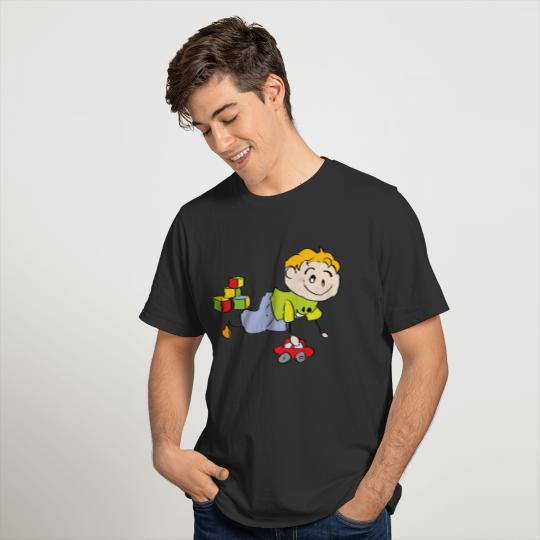 Cartoon child playing with toys T-shirt