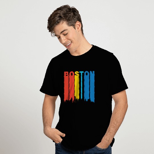 Retro Boston Massachusetts Skyline T Shirts