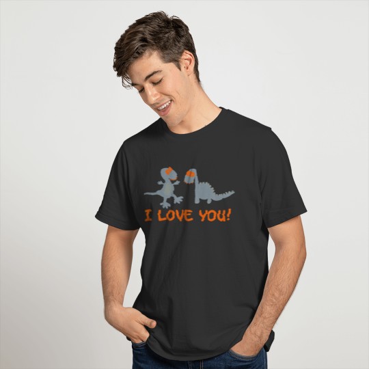 I love you Dinos Couples Cupid Lover Cute T Shirts
