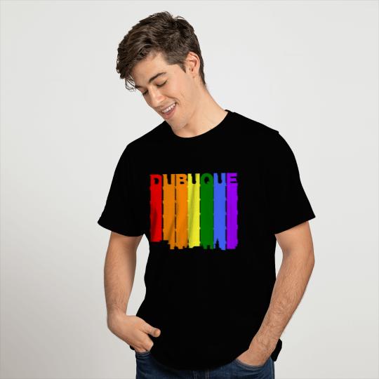 Dubuque Iowa Gay Pride Rainbow Skyline T Shirts