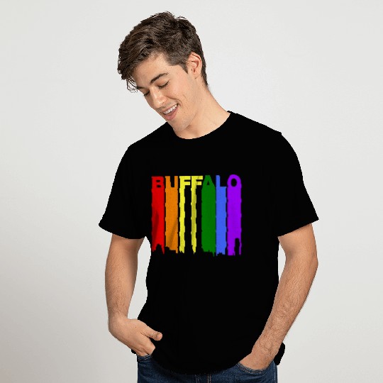 Buffalo New York Gay Pride Rainbow Skyline T Shirts