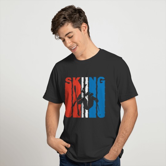 Red White And Blue Skiing T-shirt