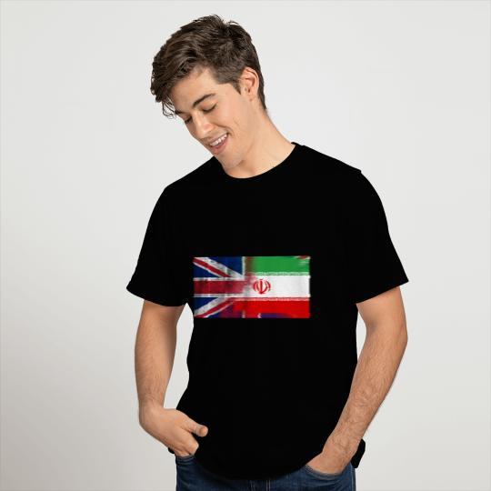 British Iranian Half Iran Half UK Flag T Shirts