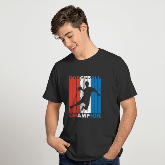 Retro Red White And Blue Dodgeball Champion T-shirt