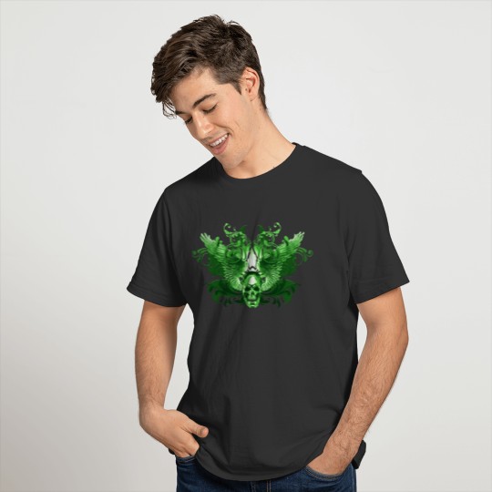 green winged skull T-shirt
