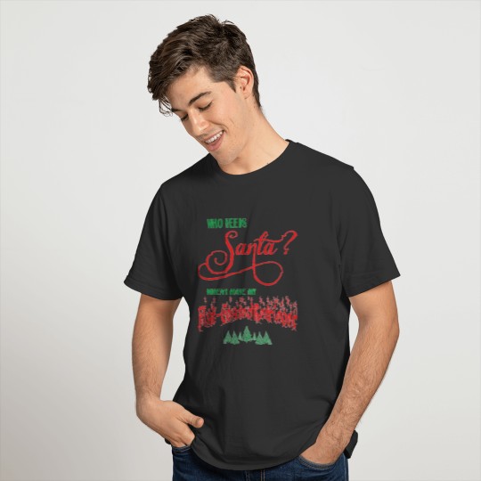 Flat Coated Retriever Who needs Santa with tree T-shirt