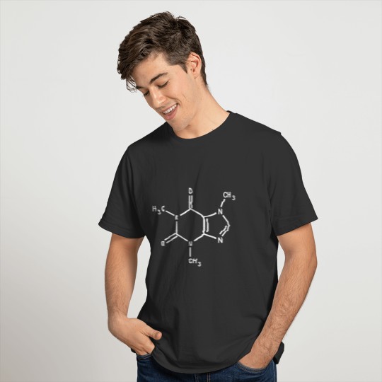 CAFFEINE molecule T SHIRT coffee funny NERD XL T-shirt