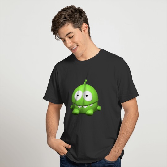 Monster, sitting, cute, cartoon, bright green T-shirt