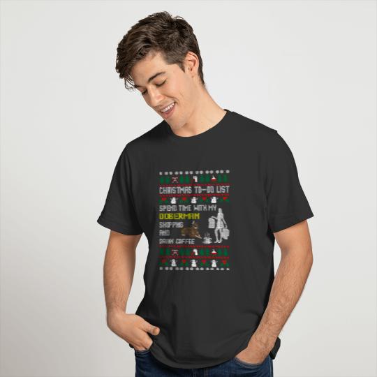 Spend Time With Doberman Shopping Christmas T-shirt