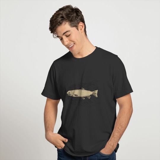 Brown Trout Waves Tattoo T Shirts