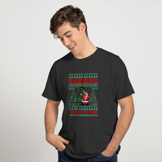 Dabbing Santa Through The Snow Merry Christmas T-shirt