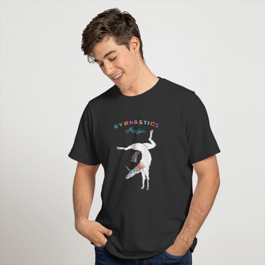 Gymnastics Magic Unicorn Outline T-shirt