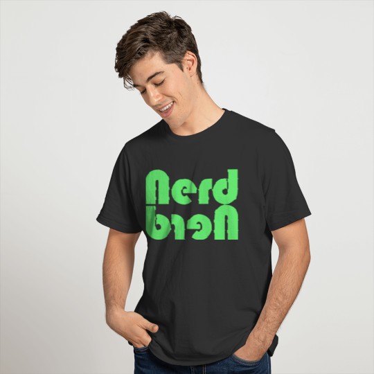 nerd in green letter T Shirts