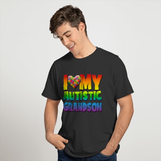 Autism Awareness I Love My Autistic Grandson T-shirt