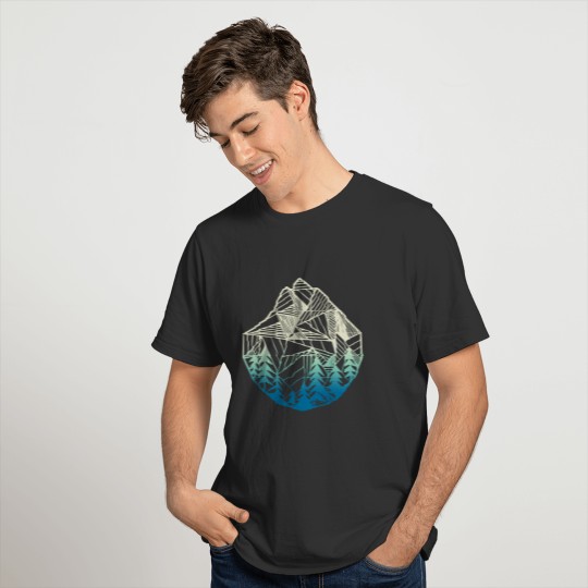 Minimal Mountains Geometry Outdoor Hiking T Shirts T-shirt