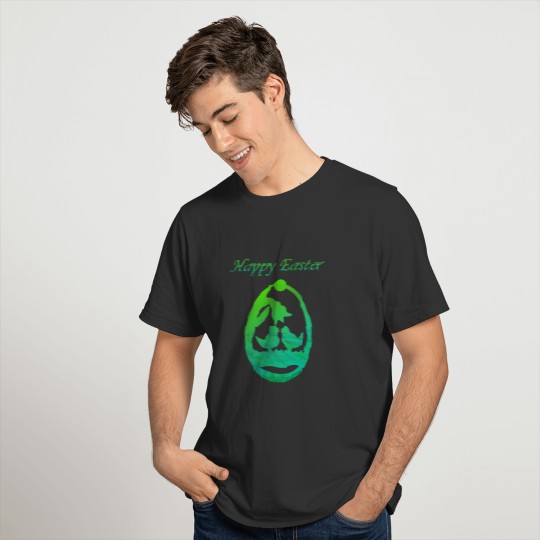 Happy Easter chick green watercolor T Shirts