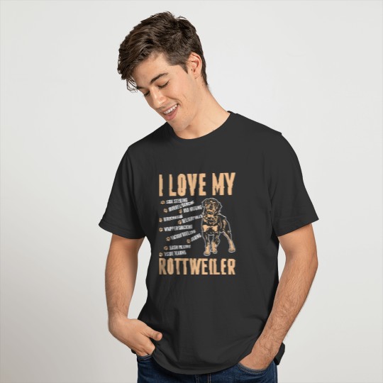 I Love My Rottweiler Dog T Shirts