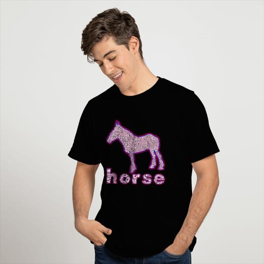 wordtease batik HORSE purple T Shirts