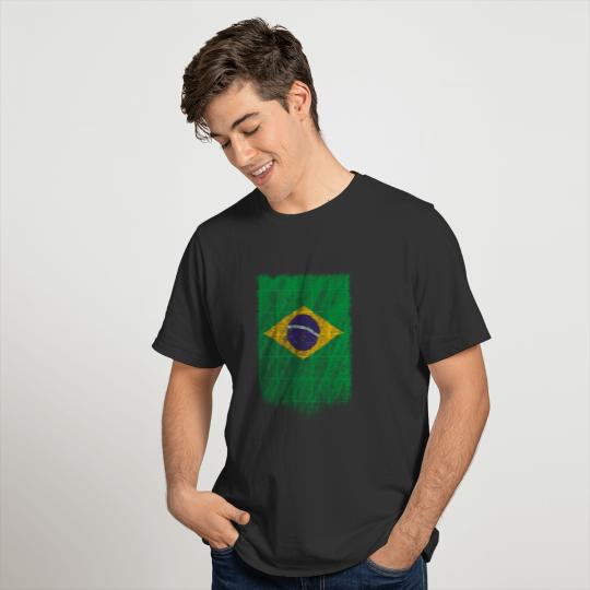 Brazilian Flag Shirt Brazil Flag T shirt Wavy Retro Design T-shirt