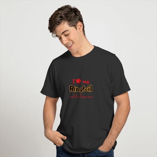 Unique & Funny Ringtail Cat Tshirt Design I Love T-shirt