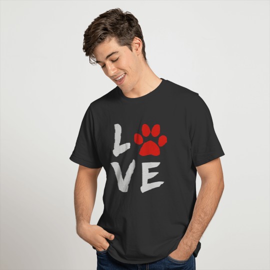 Love Dog Paw T Shirts
