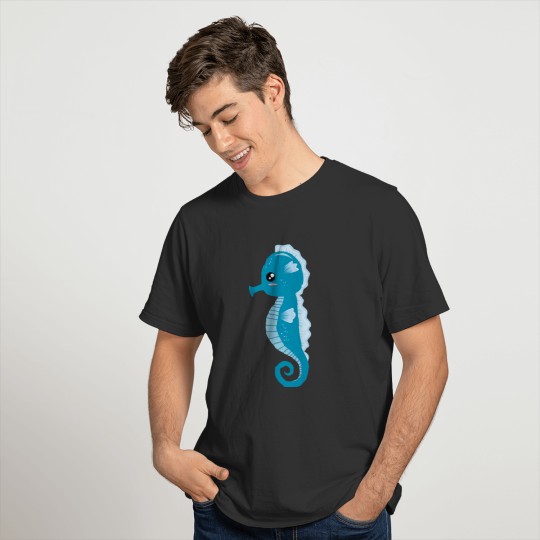 Tiny Blue Sea Horse T Shirts