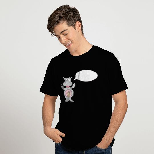 Hippo with middle finger gift idea T Shirts