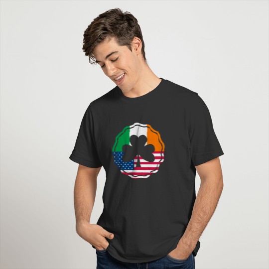Irish American St Patricks Day Shirt Irish Beer Flag T-shirt