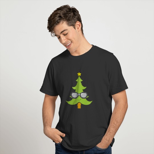 Christmas Tree Sunglasses gift present kids T-shirt