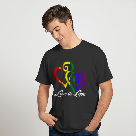 Cool LGBT - Two Hearts Love - Community Pride T-shirt
