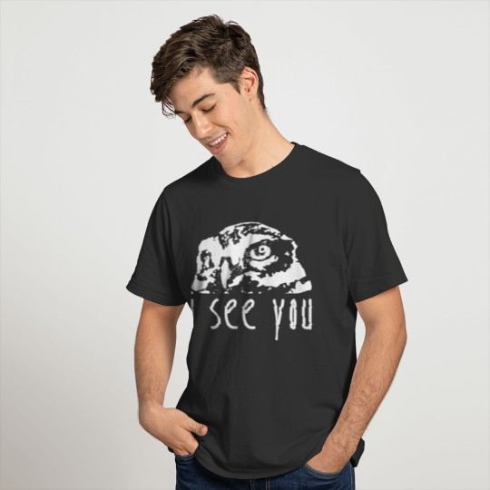 Graffiti owl "i see you" in white as a gift idea T Shirts