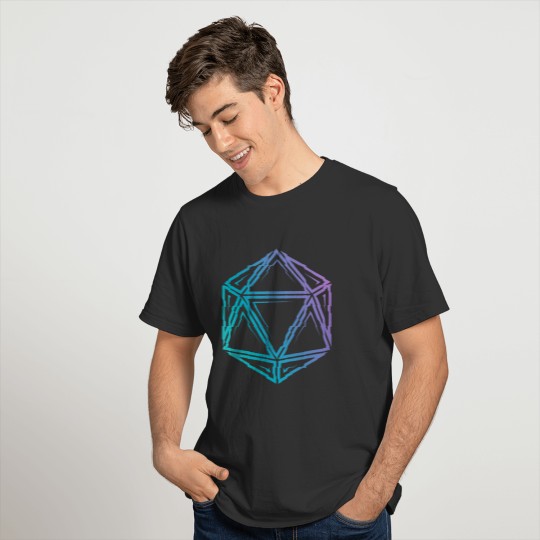 Tribal d20 fade - Dnd dungeons and dragons T-shirt
