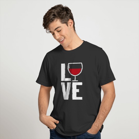 I Love Wine white T Shirts