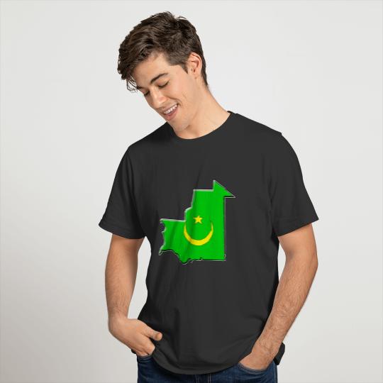 Mauritania Flag Map T-shirt