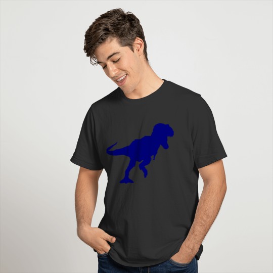 Tyrannosaurus rex; blue T Shirts