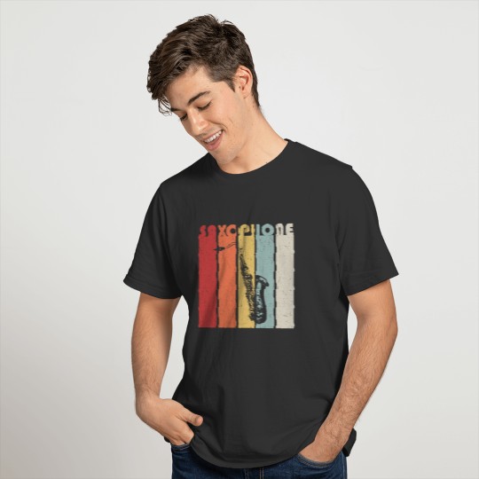 Vintage Saxophone Retro T Shirts for Men and Women