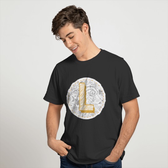 Monogram Letter L Names Emblem 0957-L-BR T-shirt
