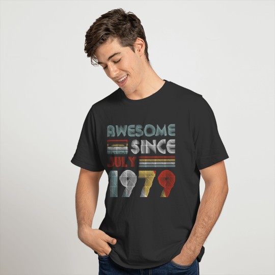 Vintage Awesome Since July 1979 40th Birthday T Shirts