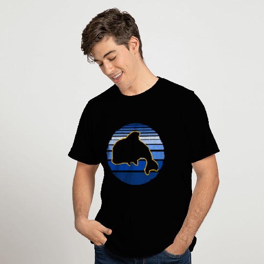 fish silhouette water dolphin shark whale T Shirts