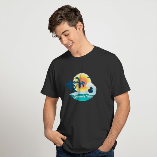 Surfing - Summer Time - Palm Tree surf Design T-shirt