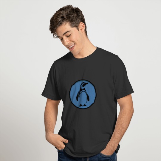 Penguin in blue ice T-shirt