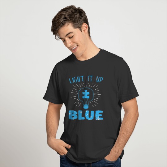 light it up blue autism awareness autistic support T-shirt