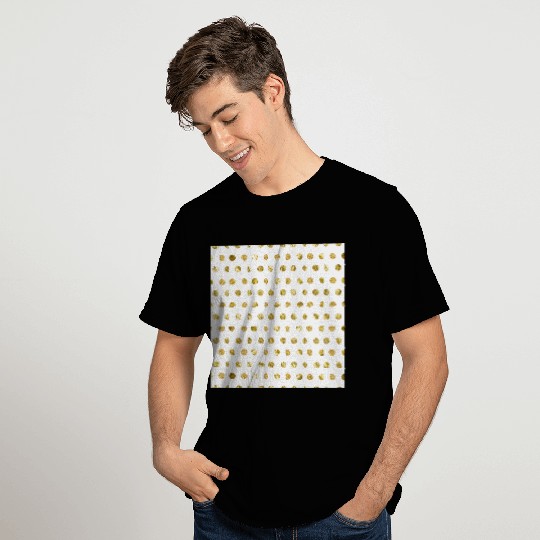 Gold Foil Polka Dots T Shirts