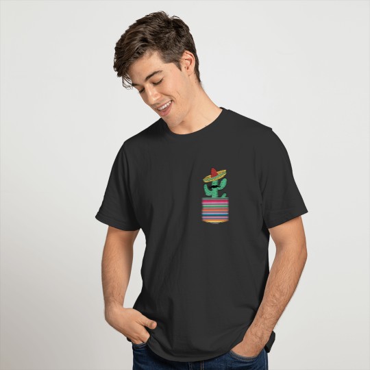 Funny Cactus Pocket Mexican Fiesta Party Gifts T Shirts