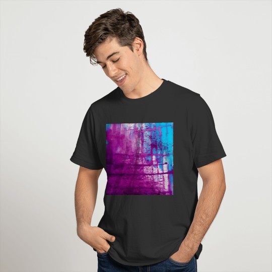 Purple Blue Abstract Grunge Painting T Shirts